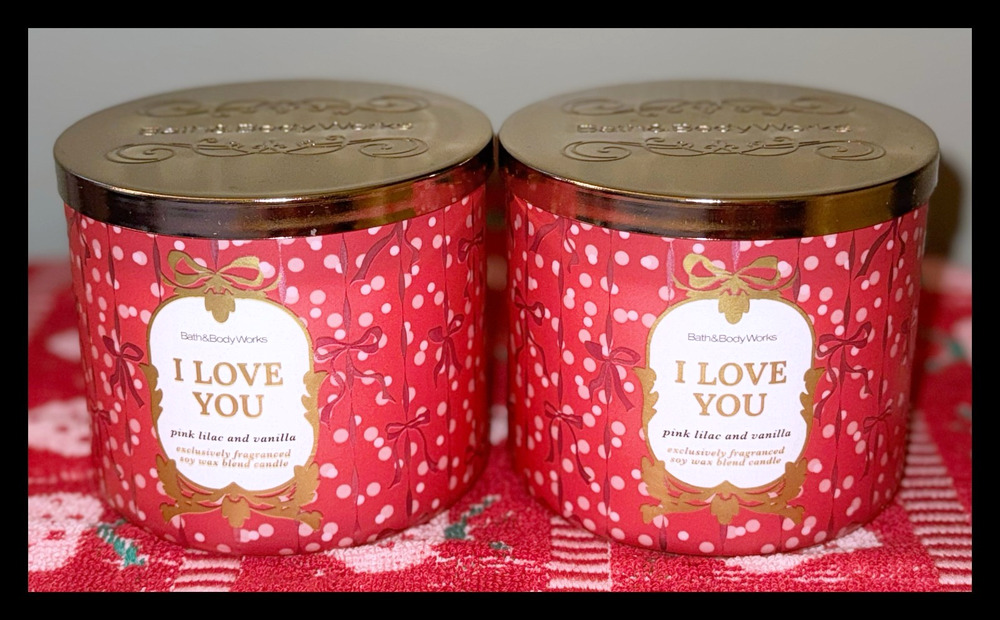 Lot of 2 Bath & Body Works Pink Lilac & Vanilla Large 3-Wick Candle 14.5oz